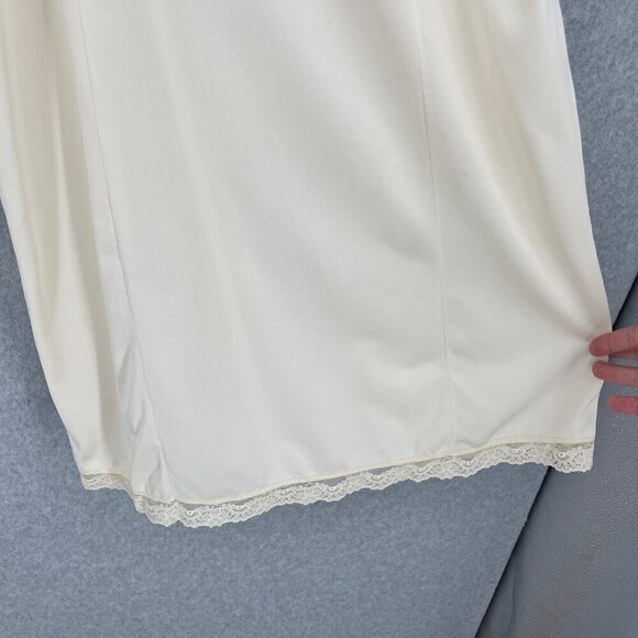 Wonder Woman Vintage Lace Trim Midi Slip Dress Size 34 Cream USA Union Made - Picture 3 of 11
